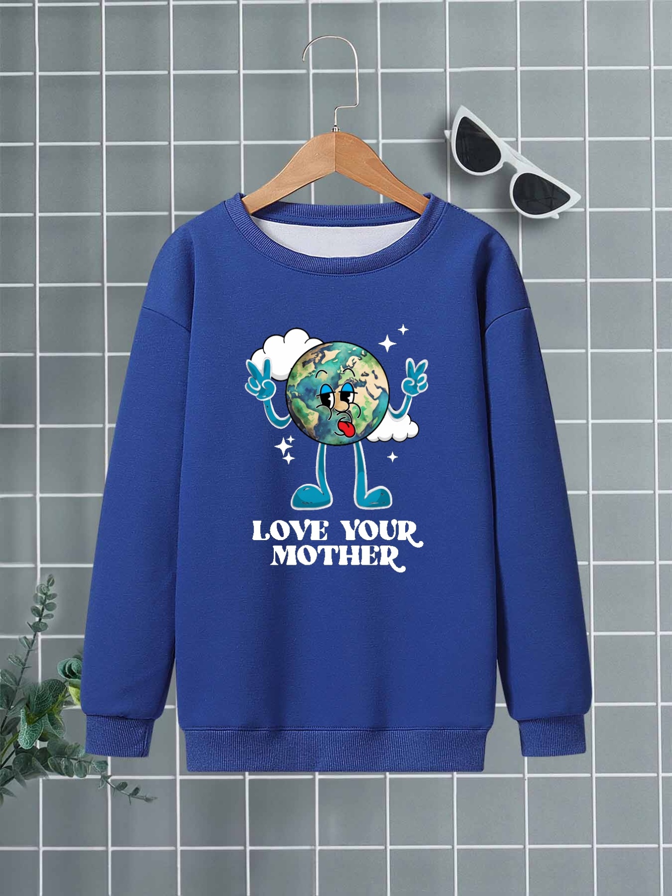 Cute Earth Mother Pattern Print Sweatshirt For Kids Boys Keep Your Little  One Warm And Trendy - Kids' Fashion - Temu United Kingdom