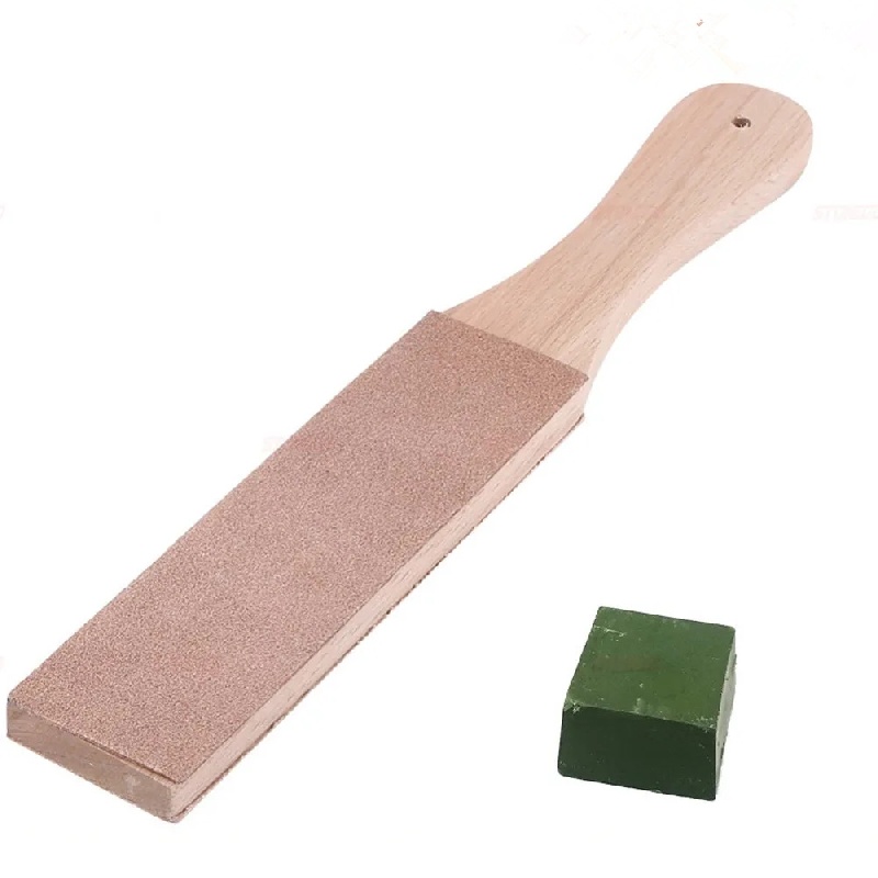 WUTA Wood Handle Leather Sharpening Strop Knife Razor Polishing Board –  WUTA LEATHER