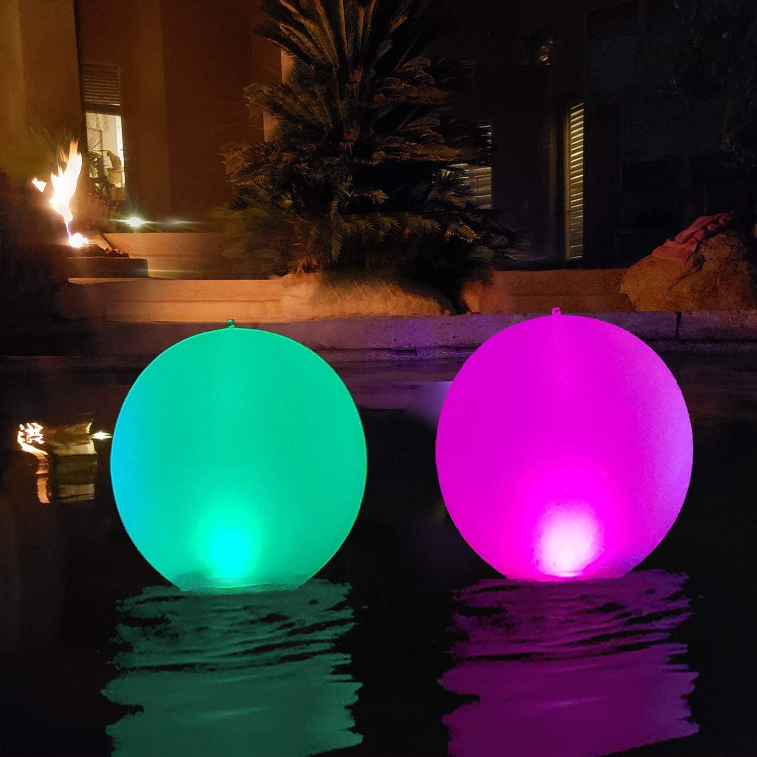 2 lumières de piscine flottantes LED 20CM, lampe flottante étanche