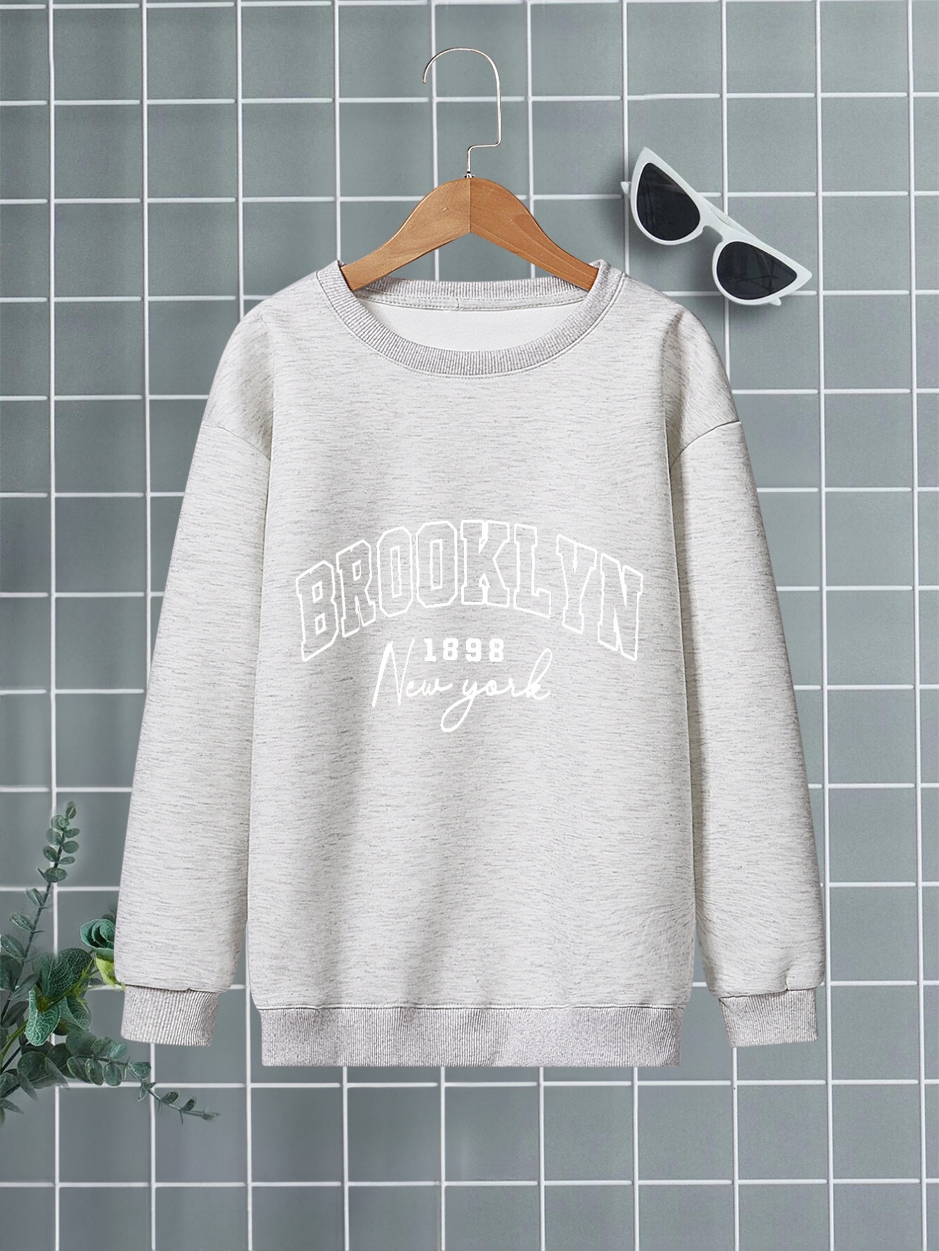 1898 Brooklyn New York Letter Drop Shoulder Priting Cotton Women T