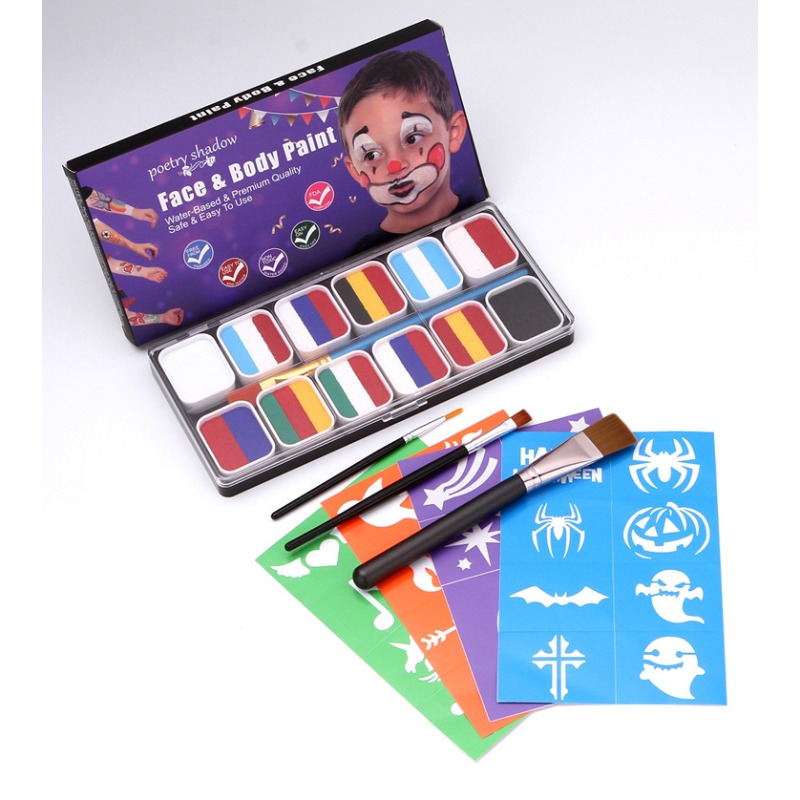 Face Body Paint 12 Colors Water based Paints for Kids Face