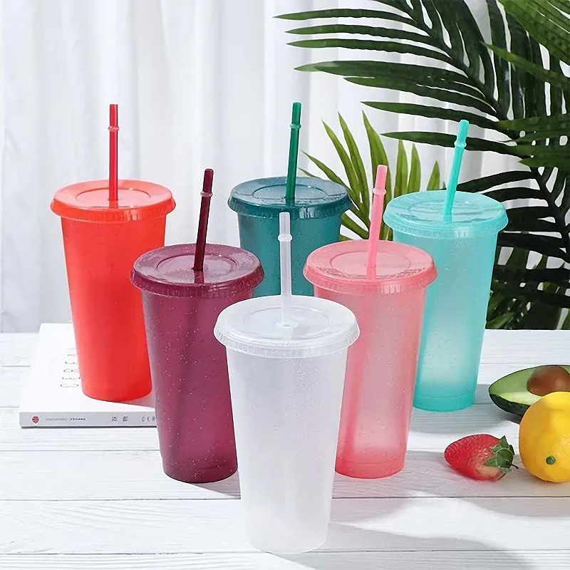 Round Cup Mouthreusable Party Drinking Cups With Straw & Lid - Water Bottle  Iced Coffee Travel Cup Cold Drink Cup Smoothie Cup,perfect For  Parties,birthdays - Temu Austria