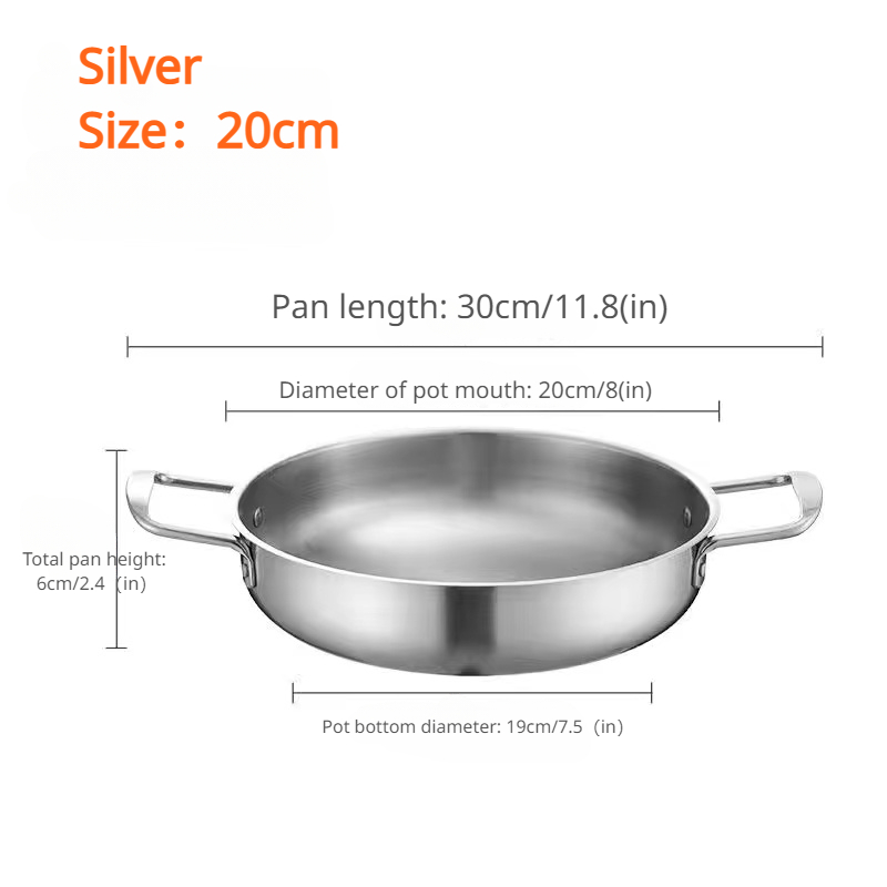 Stainless Steel Frypan Seafood Pan Ramen Pot Cooking Pot Big - Temu