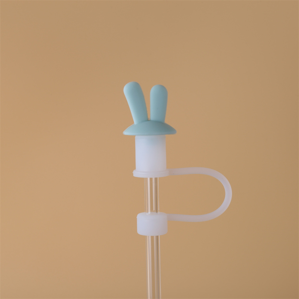 Dustproof Silicone Straw Stopper For Straw, Creative Cute Rhinestone/rabbit  Ear/heart Shaped Drinking Splash Proof Straw Plug, Cup Accessories - Temu