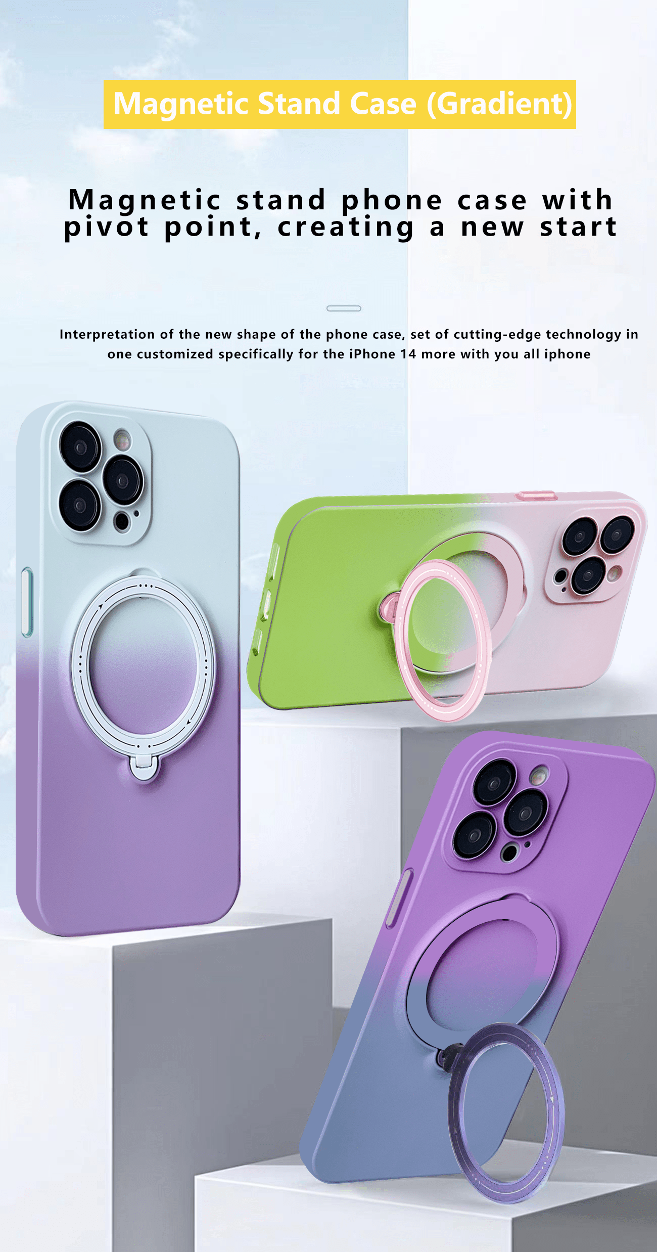 Beautiful Gradation Case Wireless Charging Cover Temu Ireland
