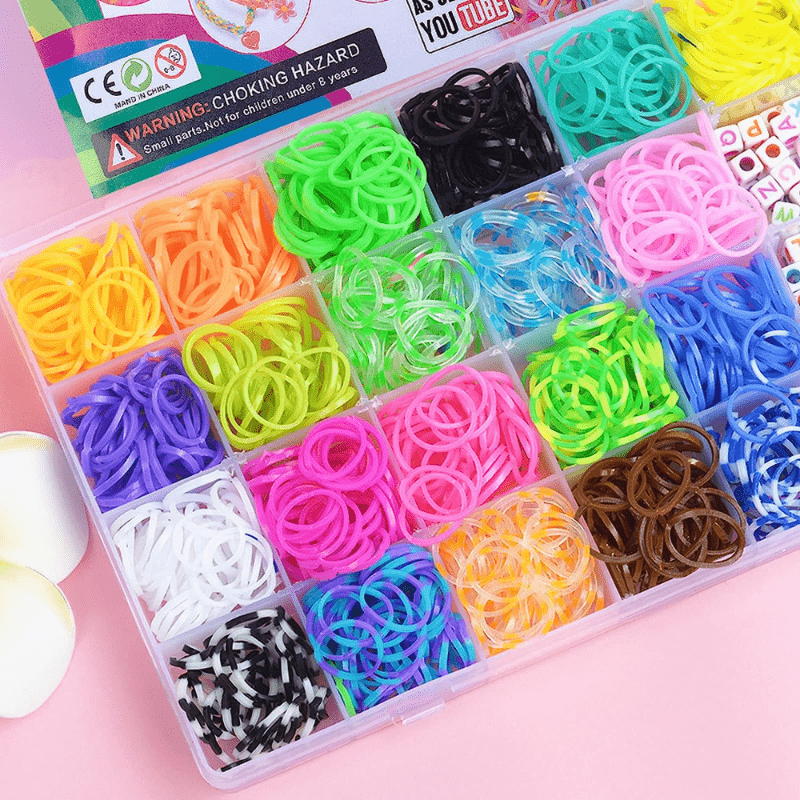 1 Box Rubber Loom Band Bracelet Kit Refill Bead Set for DIY Elastic Bracelet  Craft Jewelry
