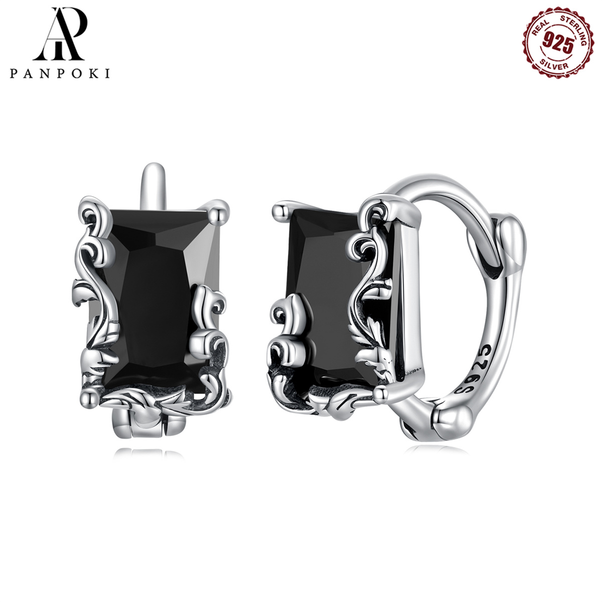 Silver earrings turning on sale black