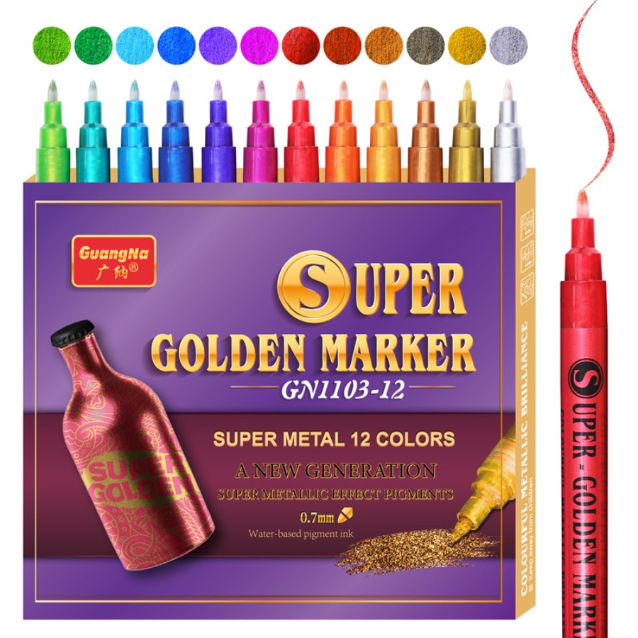 GuangNa 7 Colors Marker Pen Set Fluorescent Propylene Acrylic