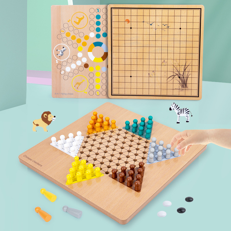 1pc Checkers Gobang Educational Board Game Dual-purpose Student
