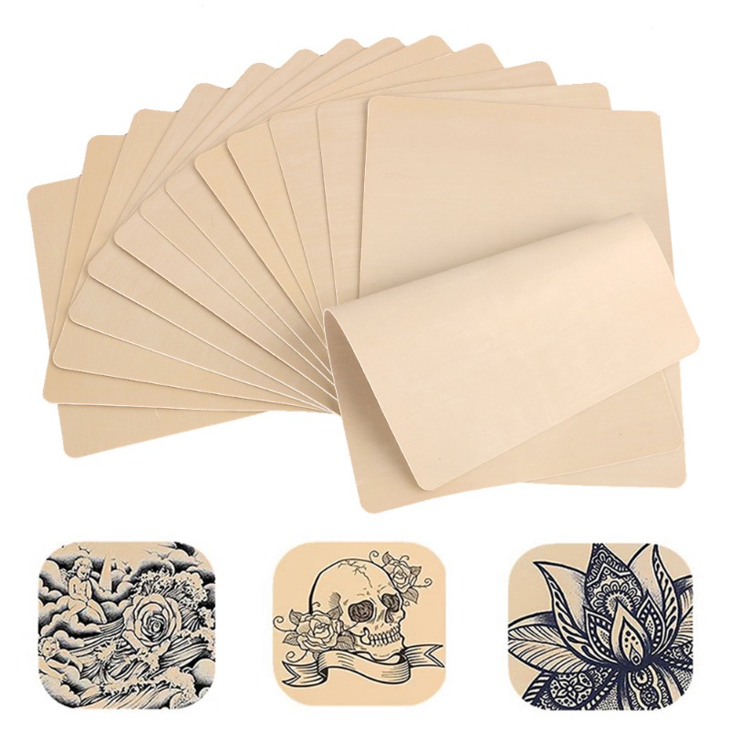 Tattoo practice skin and transfer paper, 60 pieces of tattoo fake skin and  tattoo tracing paper kit including 20 pieces of double-sided skin and 40