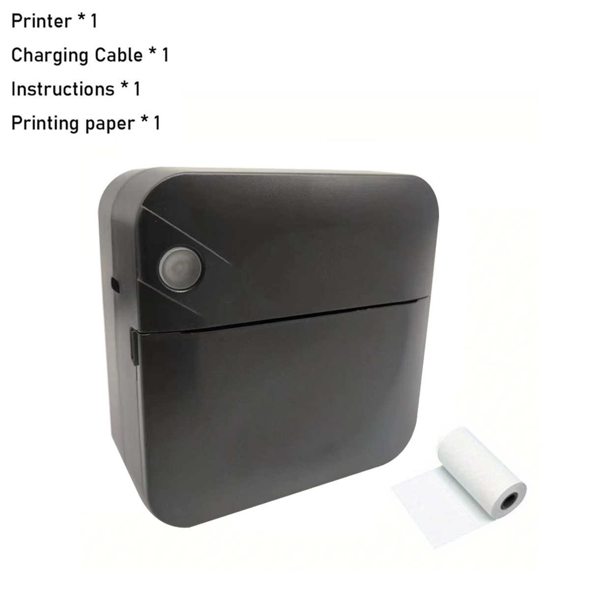 Mini impresora portátil BT Impresora fotográfica inalámbrica Impresora móvil  200 ppp para recibos Notas adhesivas Lista de etiquetas con 1 rollo de  papel térmico Compatible con Android iOS