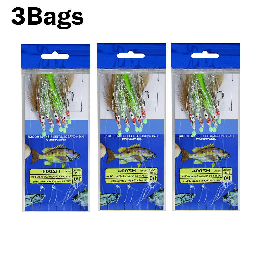 1/3/5 Bags Artificial Luminous Fishhook Bionic Squid - Temu