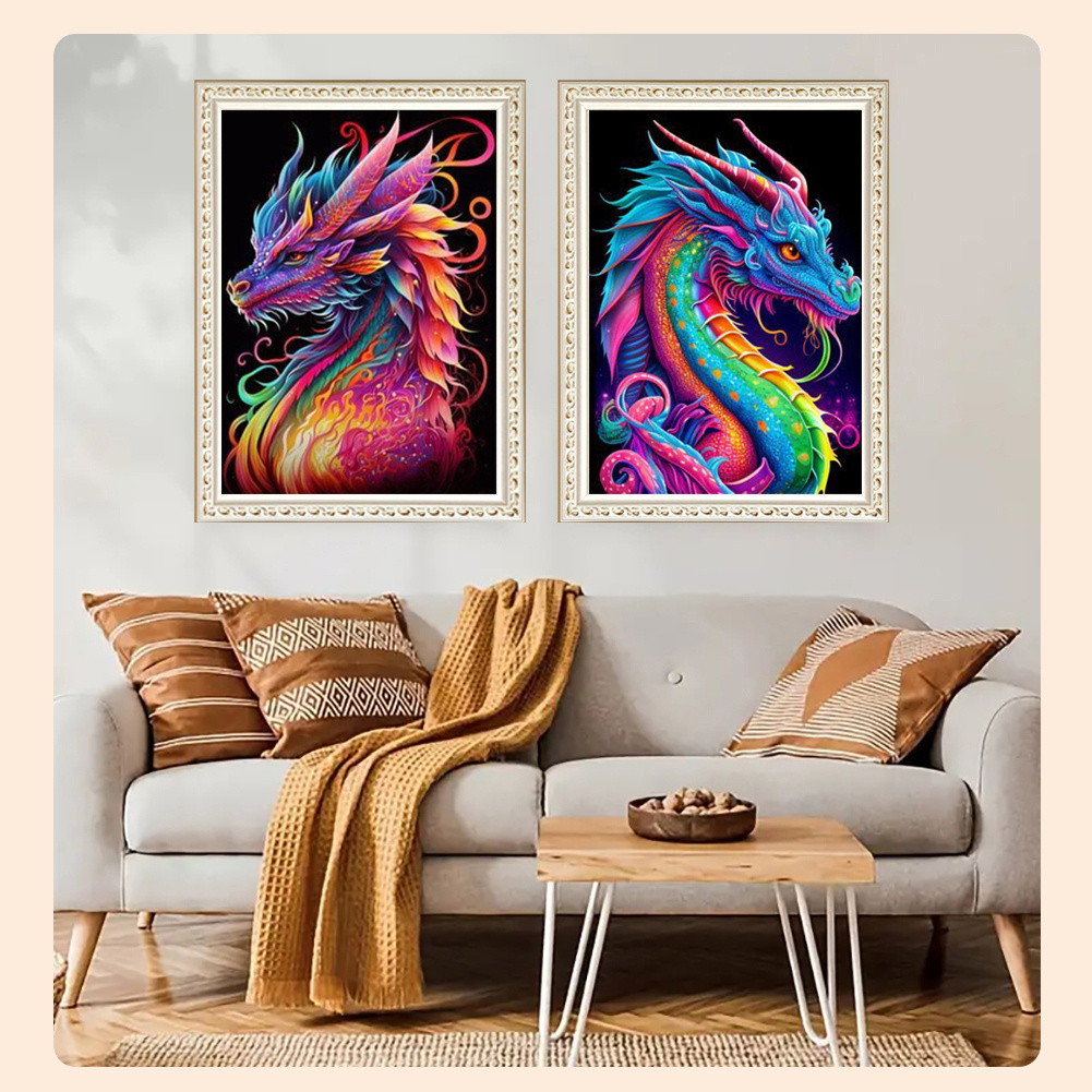 Diy 5d Diamond Painting Amazingly Colorful Dragon Diamond - Temu