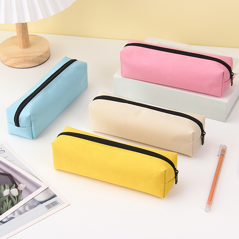 Simple Solid Color Pencil Case Large Capacity Hand Book Bag - Temu Italy
