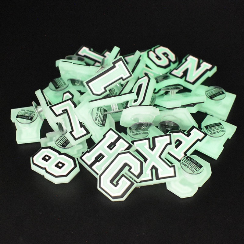 GLOW IN THE DARK COLORED JIBBITZ LETTERS A-Z