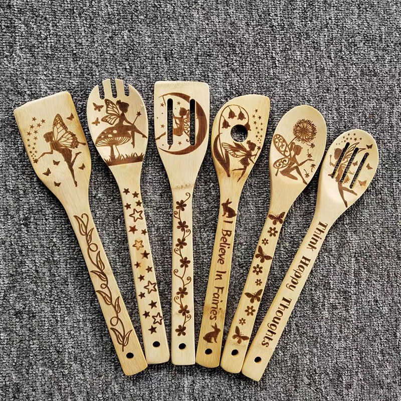 5pcs/set, Witchy Wooden Cooking Utensils Set, Halloween Bamboo Non-stick  Spoons And Spatulas Set, Magic Pattern Kitchen Cooking Tools, Gifts For  Women