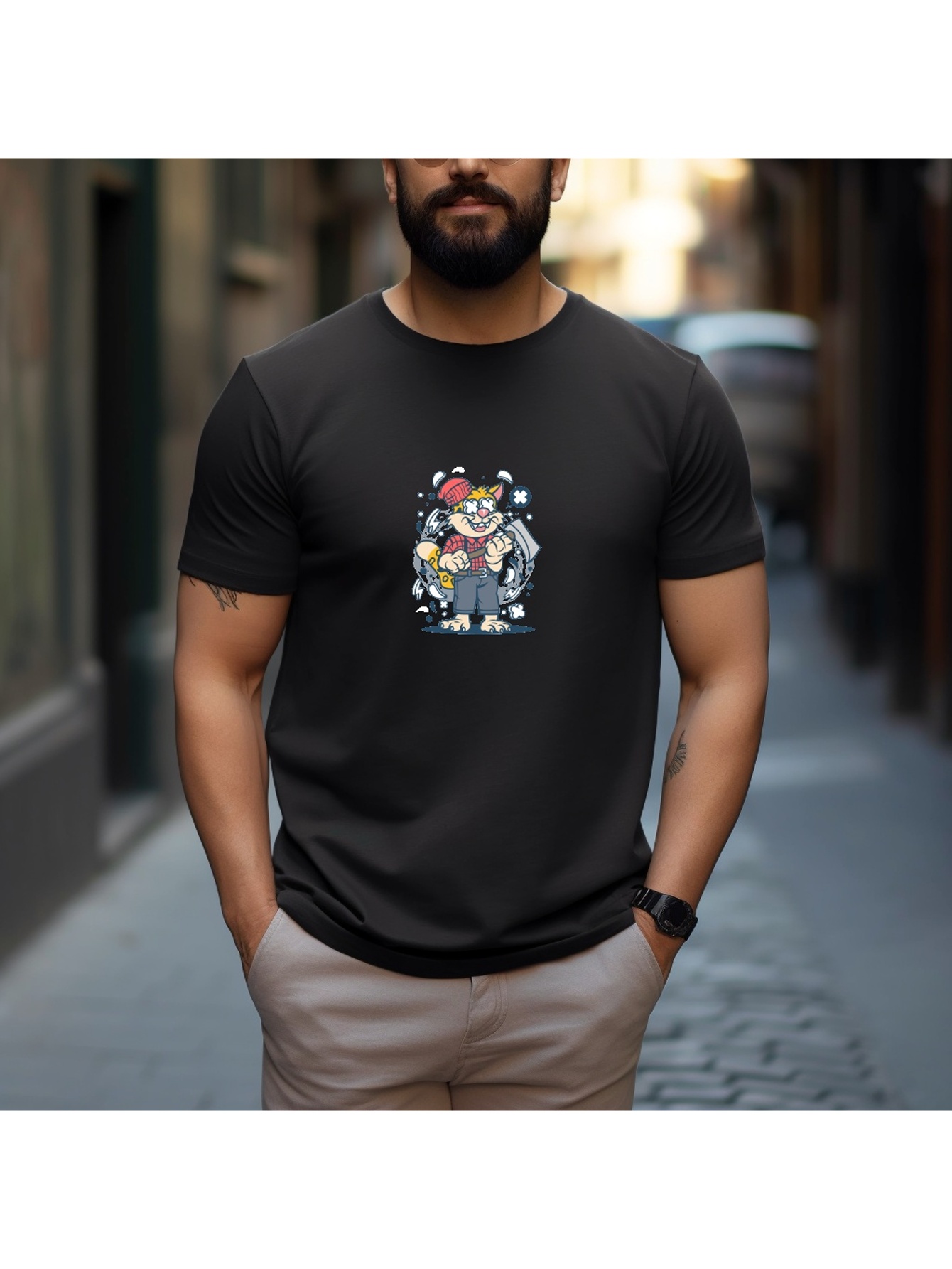 Jogo de desenhos animados masculino camiseta de manga curta, roupa