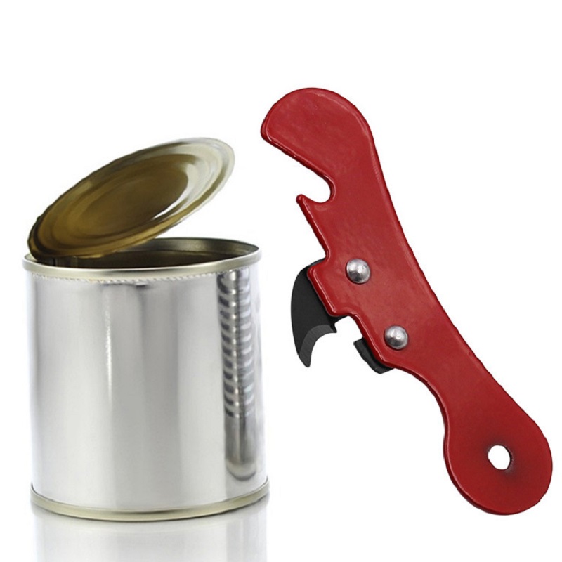 2Pc Wooden Handle Stainless Steel Manual Can Opener Canned Knife
