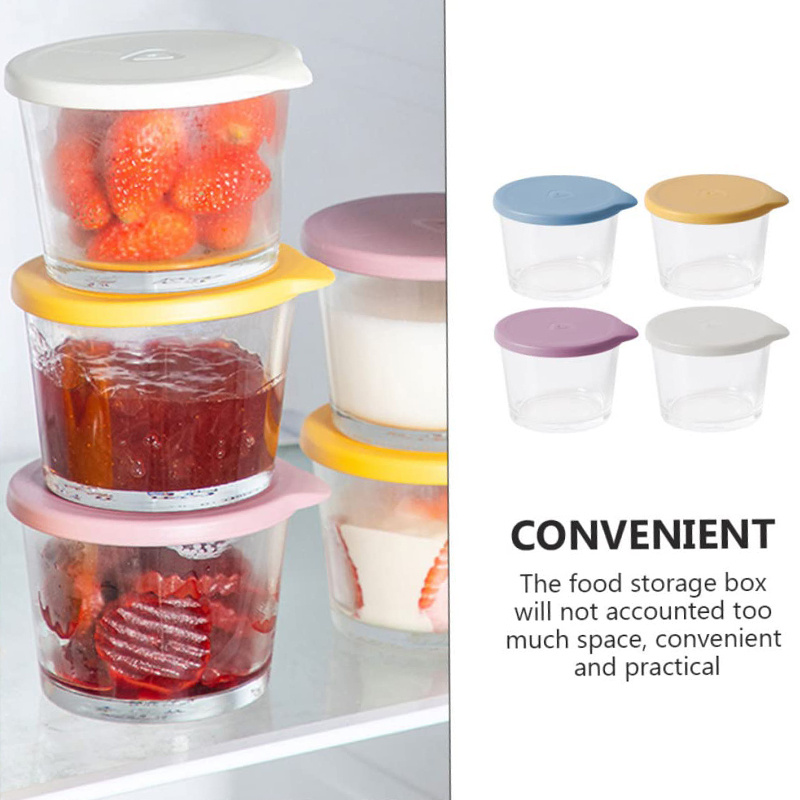 5Pcs 35Oz Glass Food Storage Containers 2 Compartments Portion
