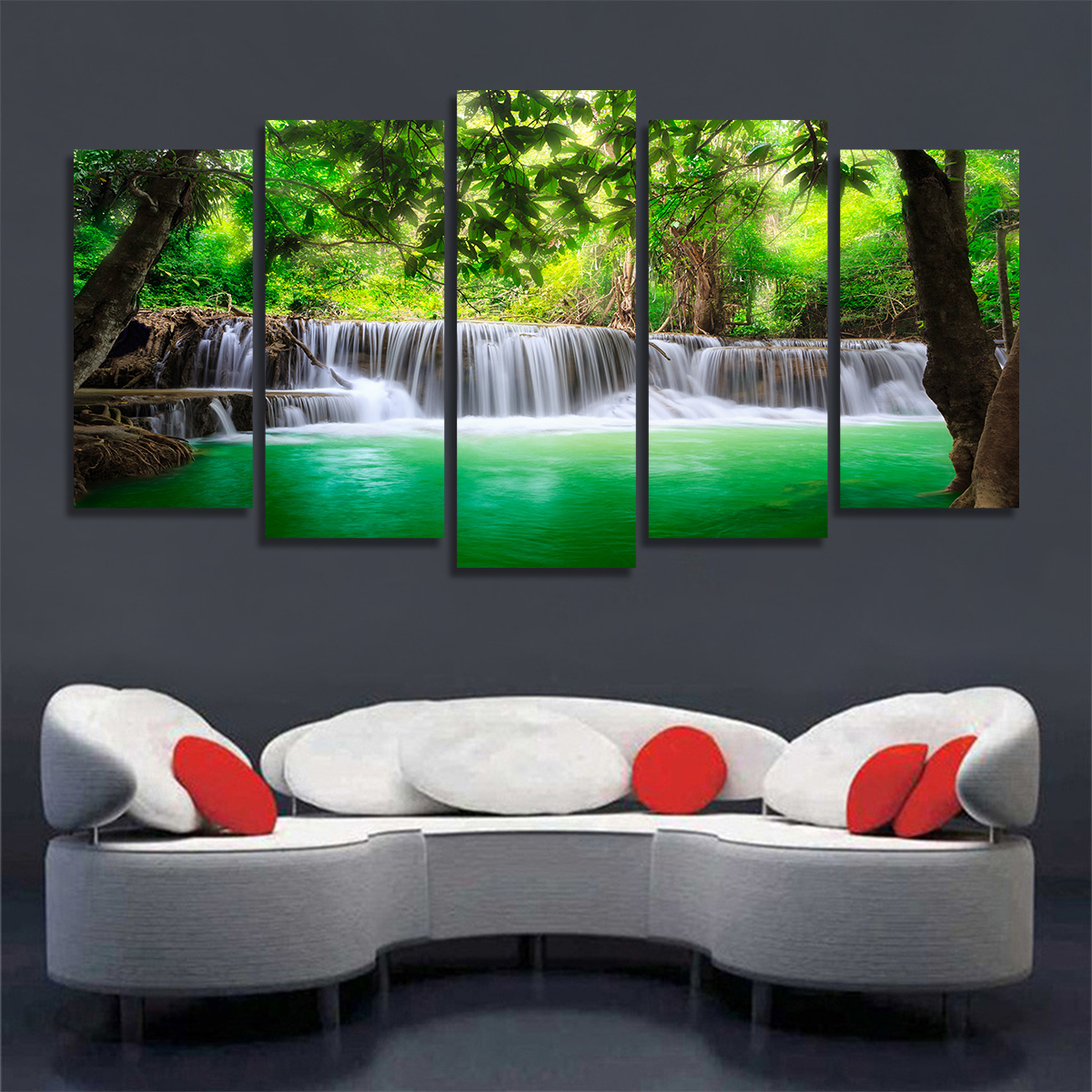 Landscape Canvas Print Posters, Forest Flowing Water And Waterfalls Canvas  Wall Art Paintings, Artwork Wall Painting For Living Room Bedroom Bathroom  Office Hallway Kitchen Wall Decors, No Frames Temu Bahrain