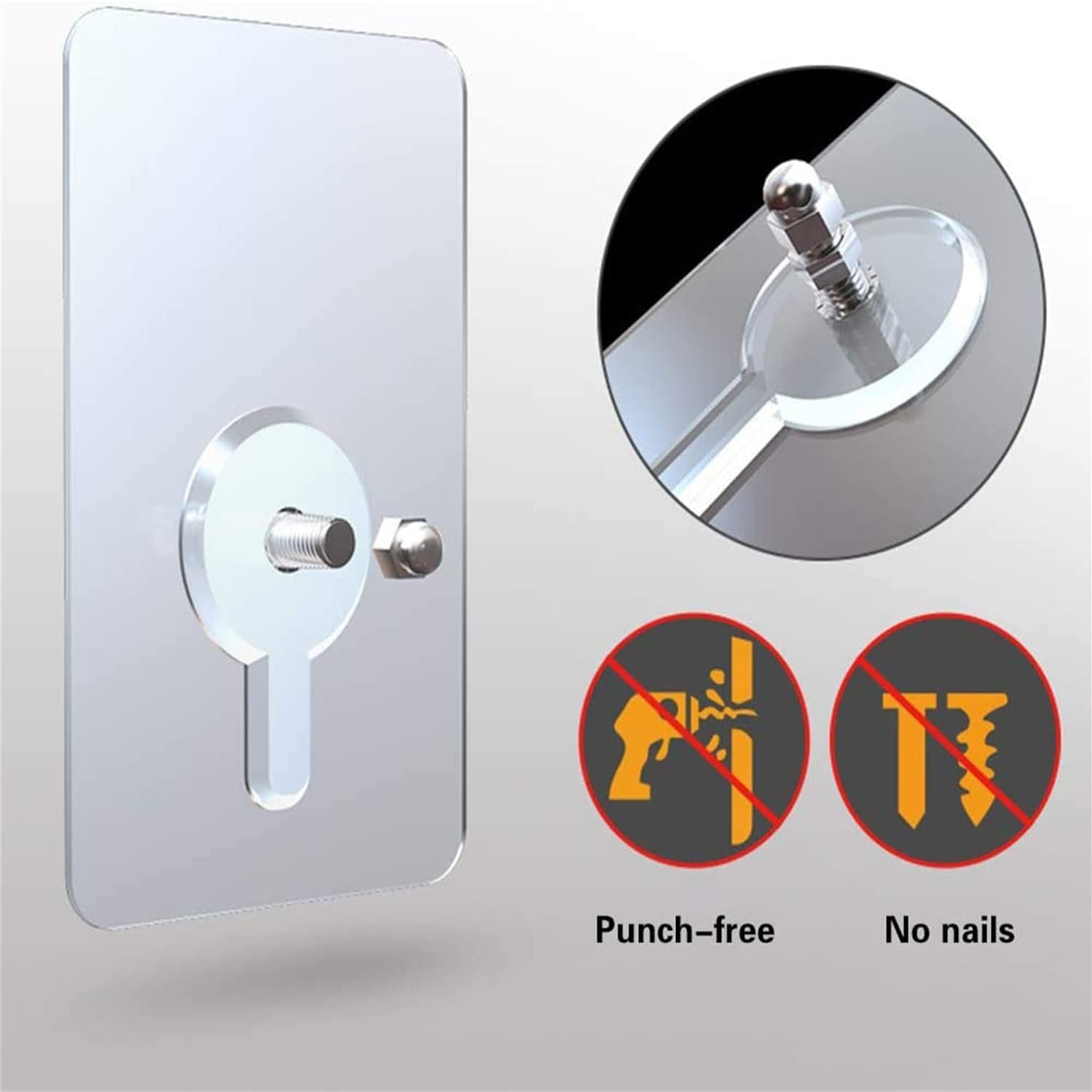 8pcs Strong Adhesive Wall Mounted Load-bearing Traceless Hook