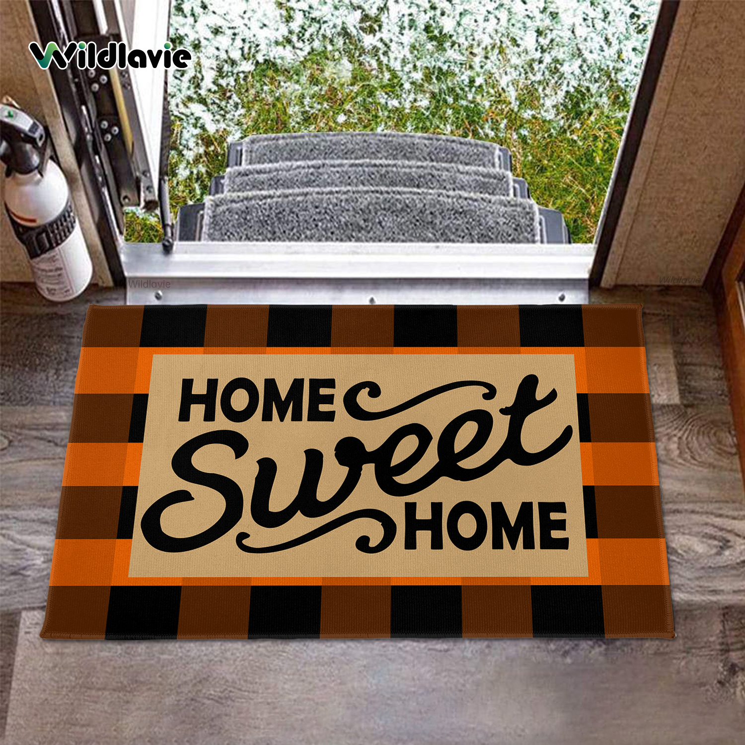 Fall Door Mat, Decorative Fall Welcome Rug, Fall Decor Buffalo Plaid Hey  There Pumpkin Rv Mat Halloween Door Mats For Indoor Outdoor - Temu