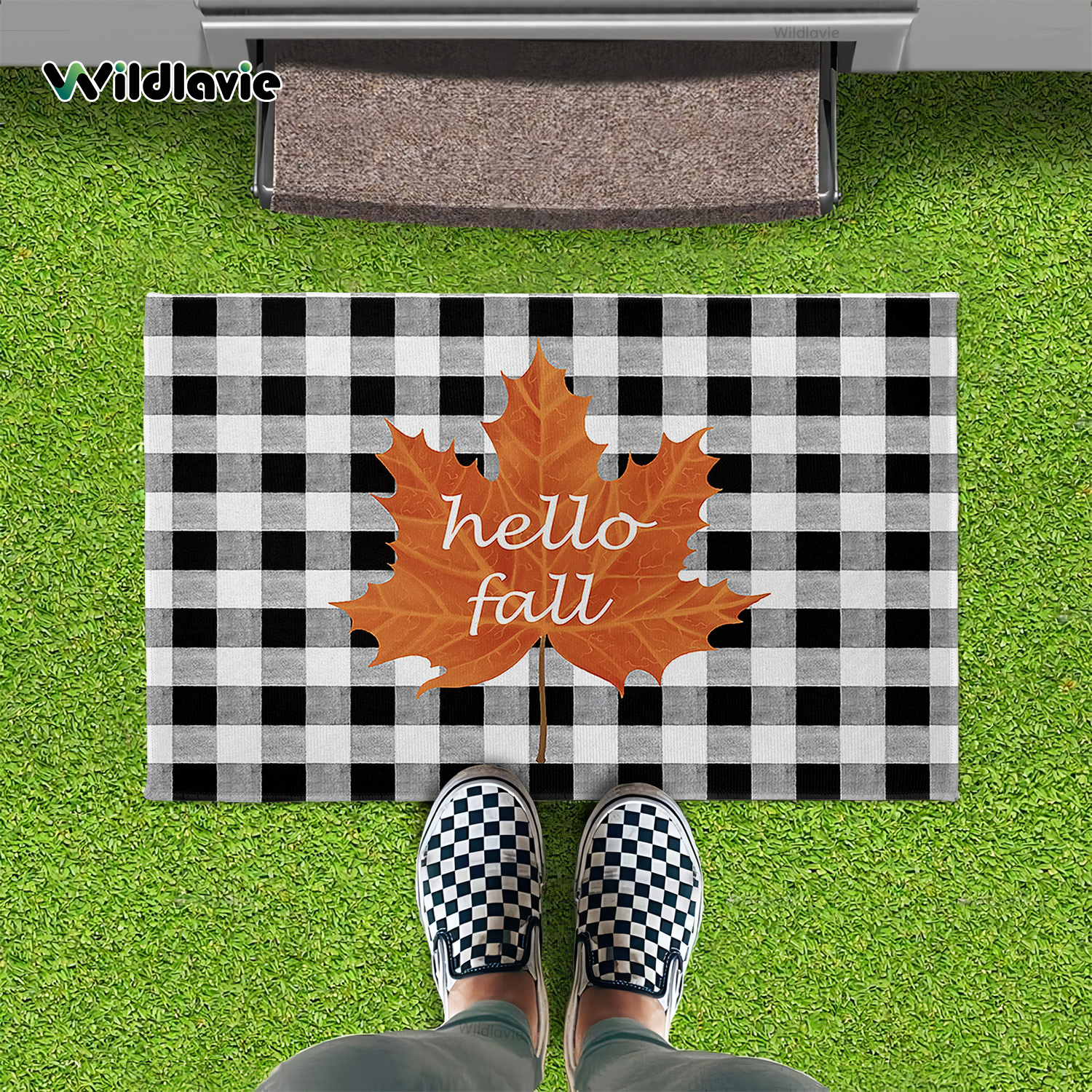 Welcome Fall Leaves Home Door Mat Fall Doormat