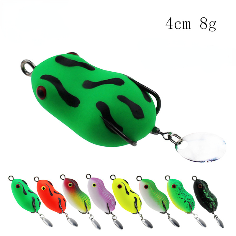 Soft Frog Frog Fishing Lures With Double Hooks /Box, 8g/13g Top