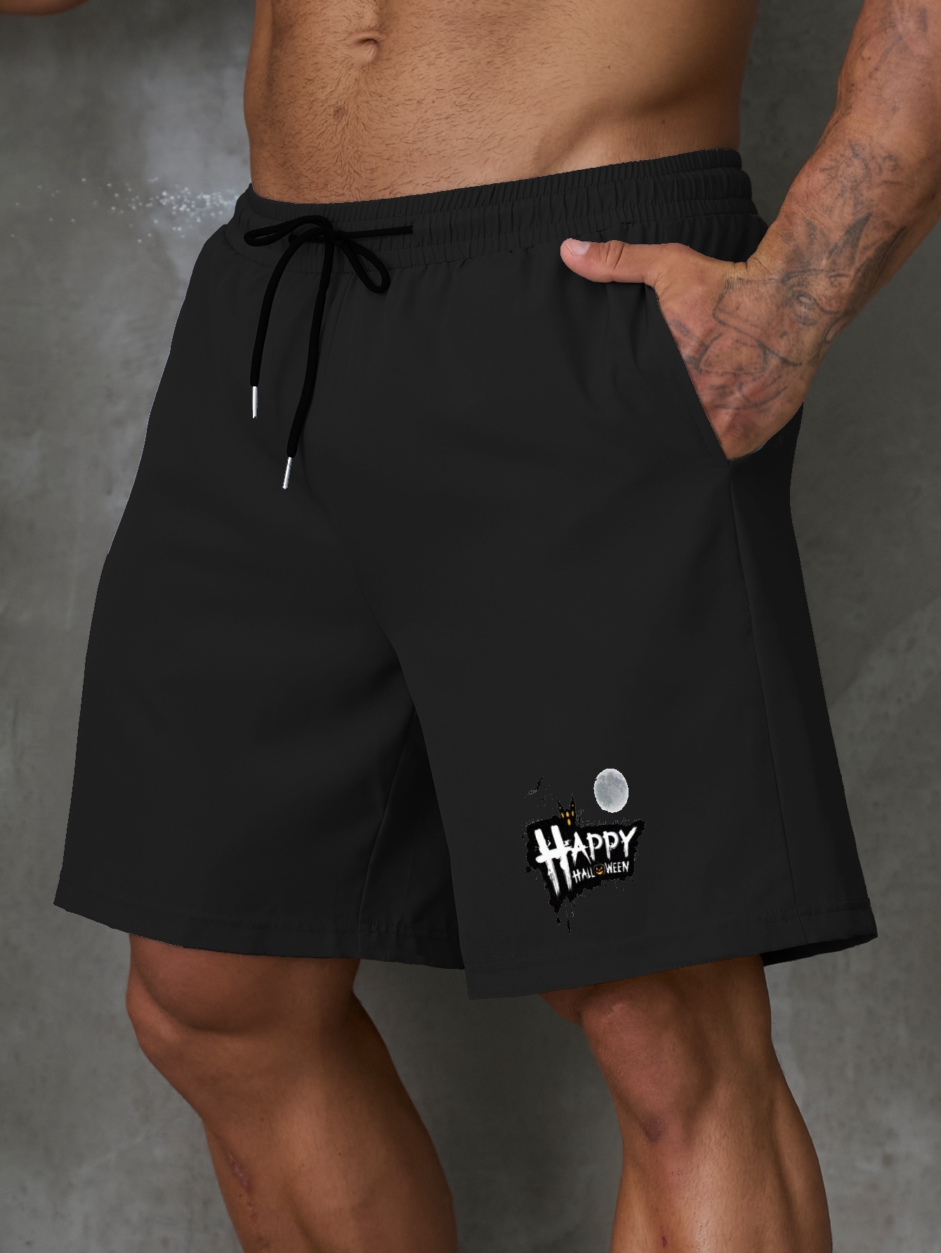 Pantalones Cortos Halloween Hombres Estampado Gr fico Temu