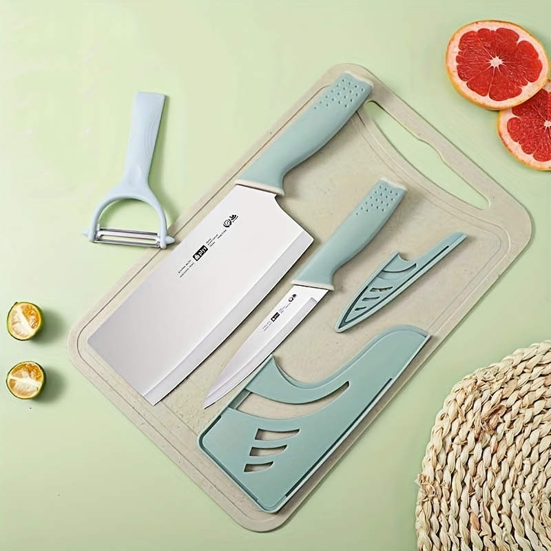 Knife set, stainless steel sharp fruit knife chopping board set