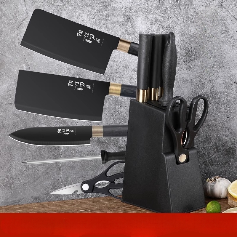 Knife Set Kitchen Knife Set With Wooden Holder Professional - Temu