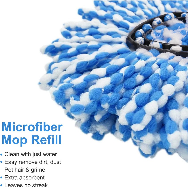 6 Pack Spin Mop Refill - Replacement Head Compatible with O, Microfiber  Spin Mop Refills,clean the floor. Easy Floor Cleaning Mop Head Replacement  