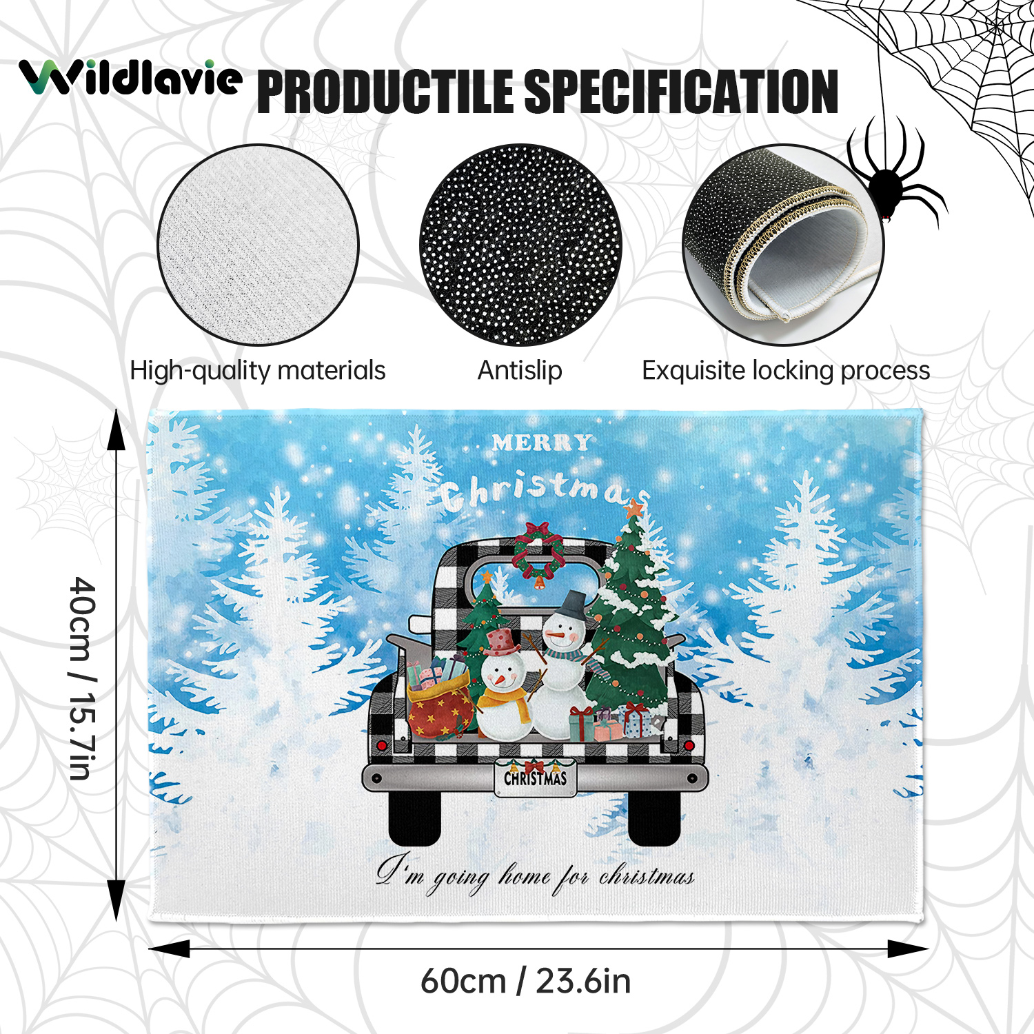 Merry Christmas Door Mat, Entryway Rugs Non-slip Durable Bath Mat For Home  Rv, Truck With Tree Snowman Present Snow Scene Carpet - Temu