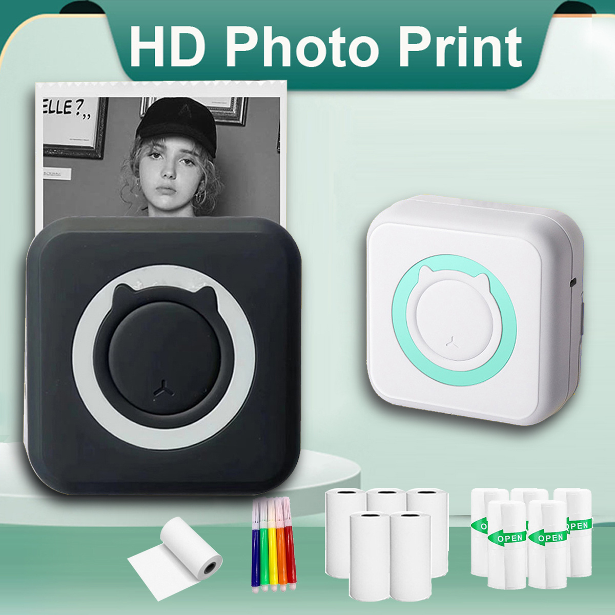 Impresora Mini DCA 09 para iOS y Android, impresora portátil de recibos  para diario de fotos, notas y notas 