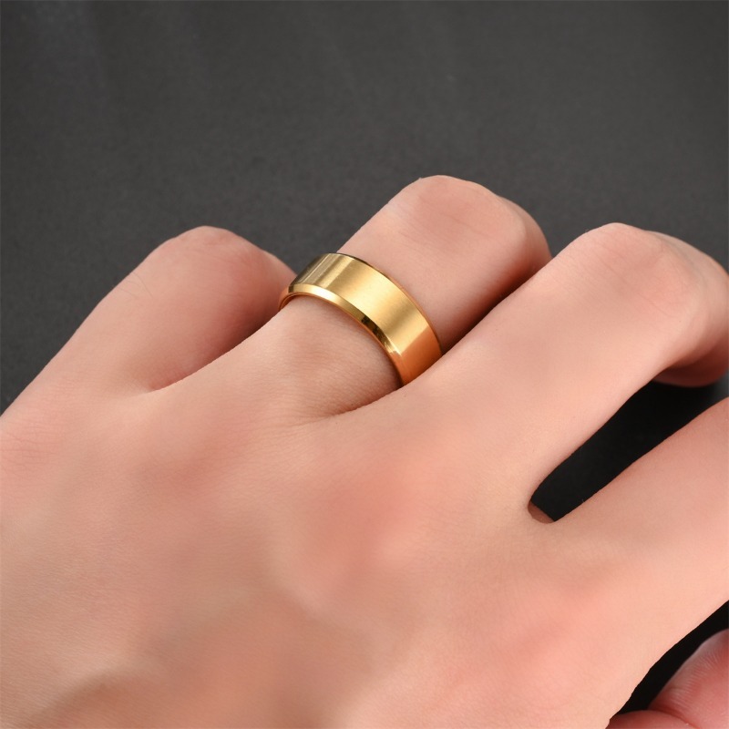 Stainless Steel Rings for Men Wedding Ring Cool Simple Band 8mm Width 3Pcs  A Set