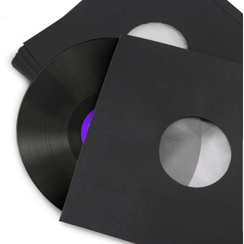 Black Paper Inner Sleeve for 12 Vinyl Records 100pk - High Quality