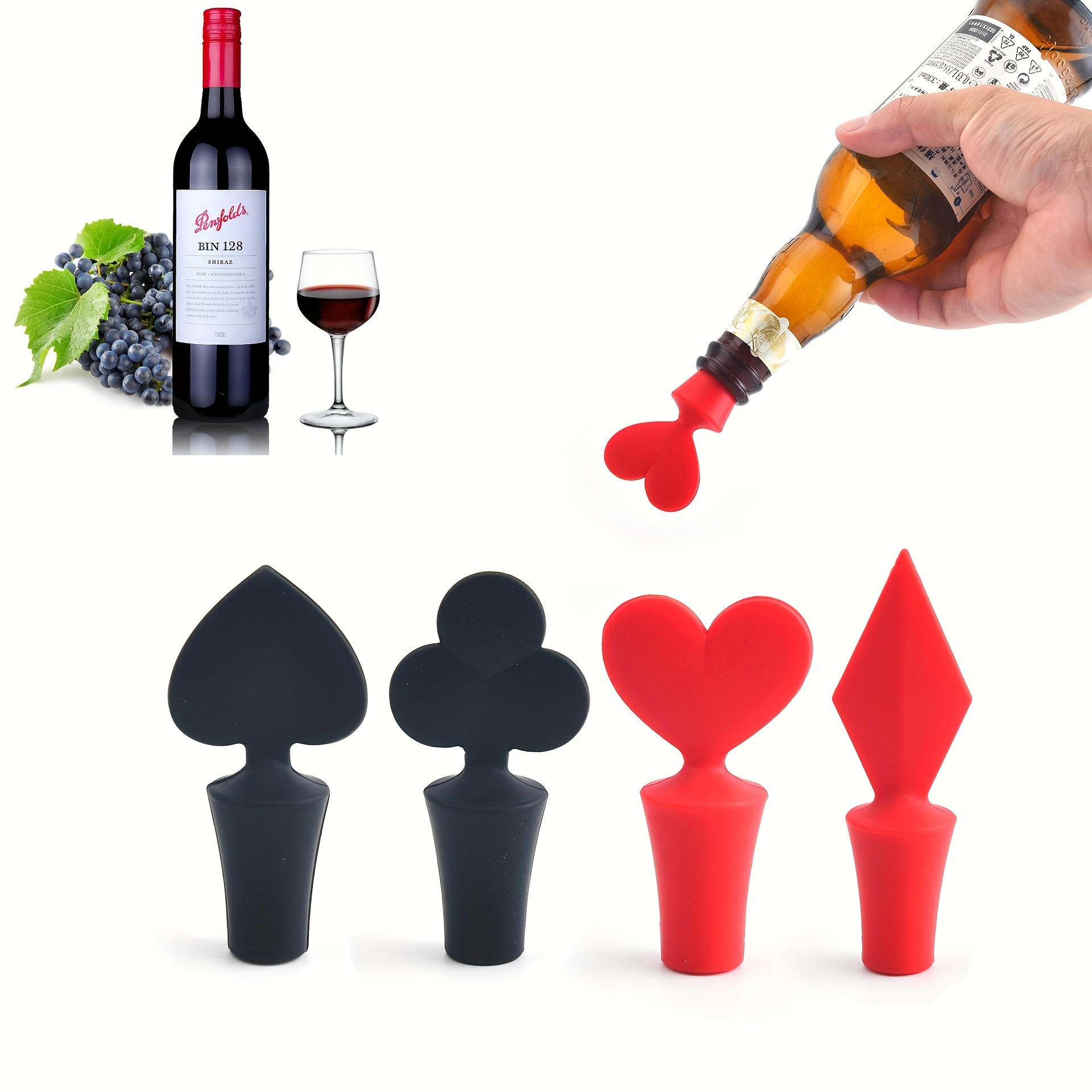 Cappuccio rosso vuoto tappo per bottiglia di vino rosso tappo sigillato in  Silicone tappo per bottiglia