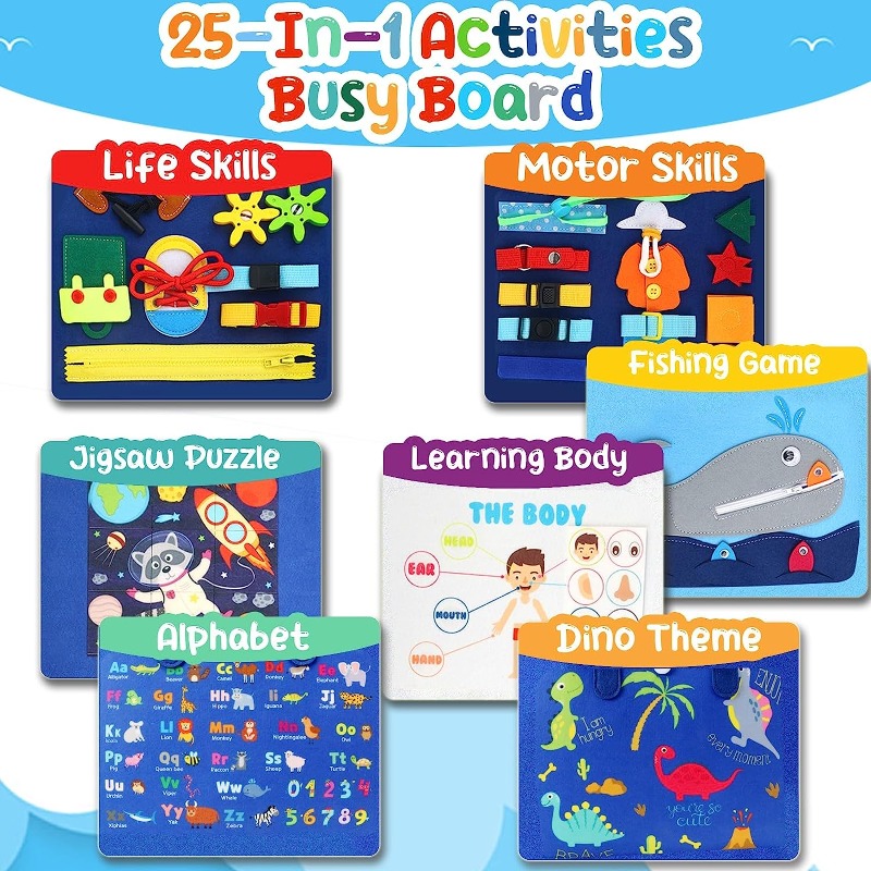  Actividad sensorial para niños pequeños de 1 año de edad,  juguetes Montessori, artículos esenciales de viaje en avión, para niños de 1  a 3 años, libro silencioso, regalos de cumpleaños, juguete