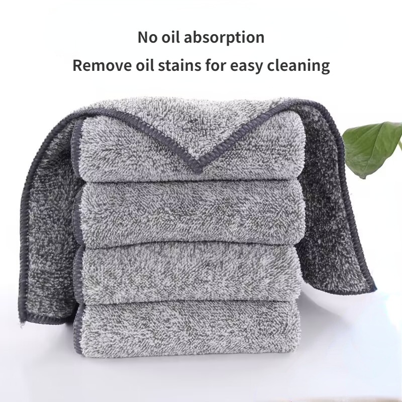Microfiber Thickened Absorbent Dish Washing Cloth Kitchen Cleaning Tool  Accessories 