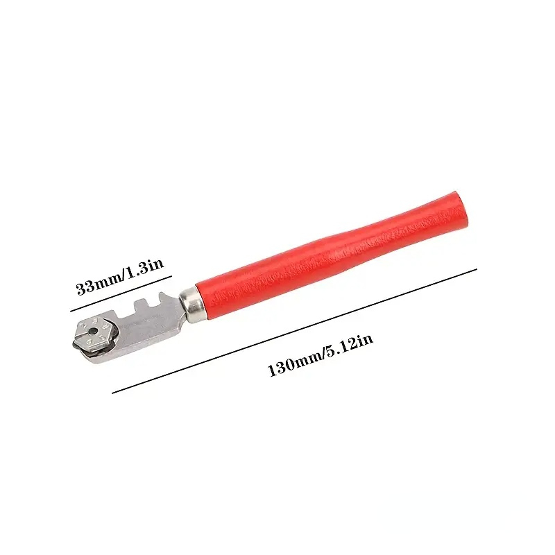 Multifunctional Portable Six-wheel Glass Tile Cutter Round Handle  High-strength Roller Glass Knife Round Flat Cutting Tool