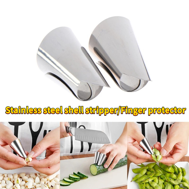 Stainless Steel Finger Guard For Cutting And Peeling - Temu