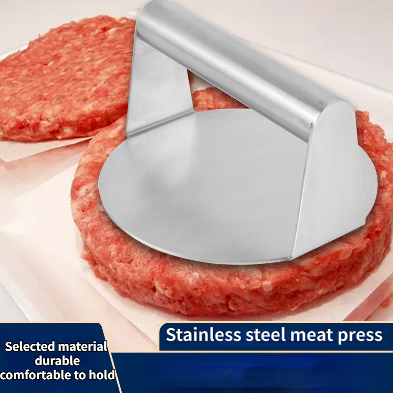 Smashed Burger Press, Burger Smasher for Griddle,430 Stainless Steel  Hamburger Press Household Steak Patty Press, Manual Circular , Manual Meat  Press