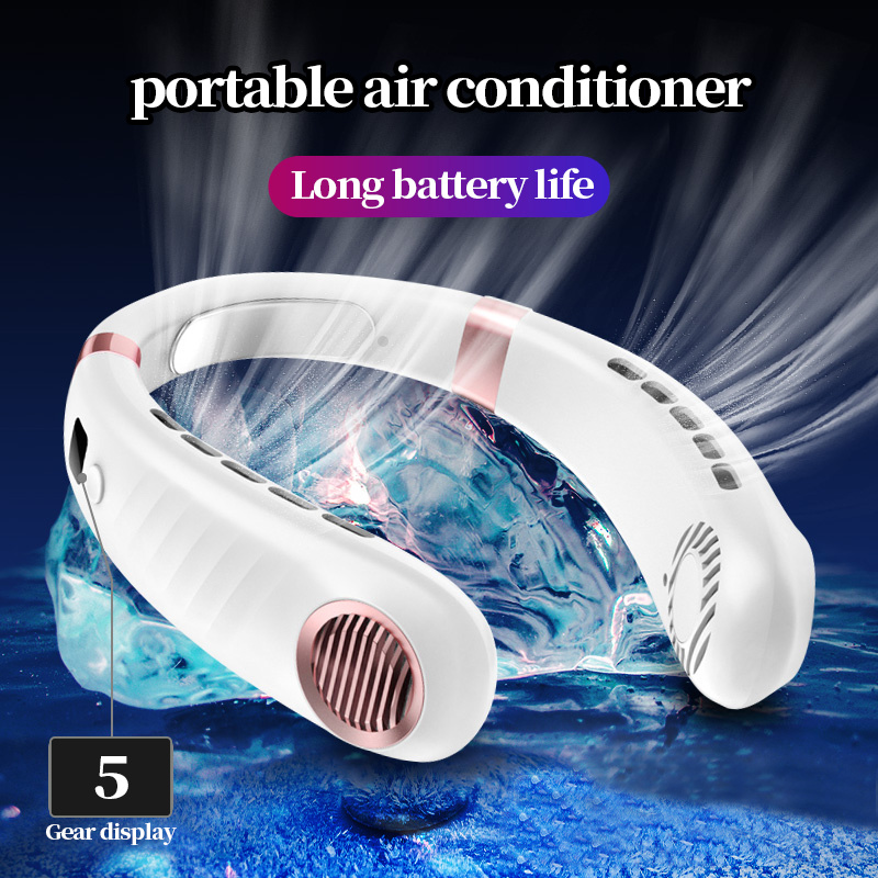 Ventilateur de cou suspendu sans feuilles portable Refroidisseur électrique  confortable avec tour de cou