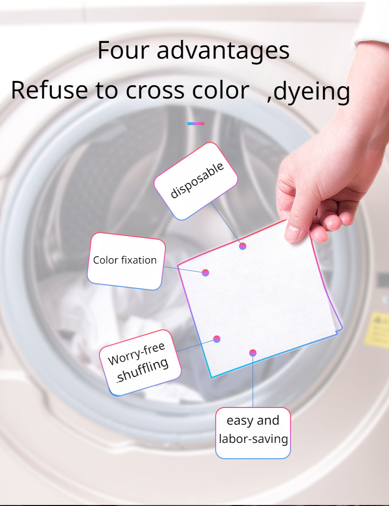 50pcs Laundry Sheet Dye-free Lock Color Wash Dark Clothes Color Catcher  Sheet