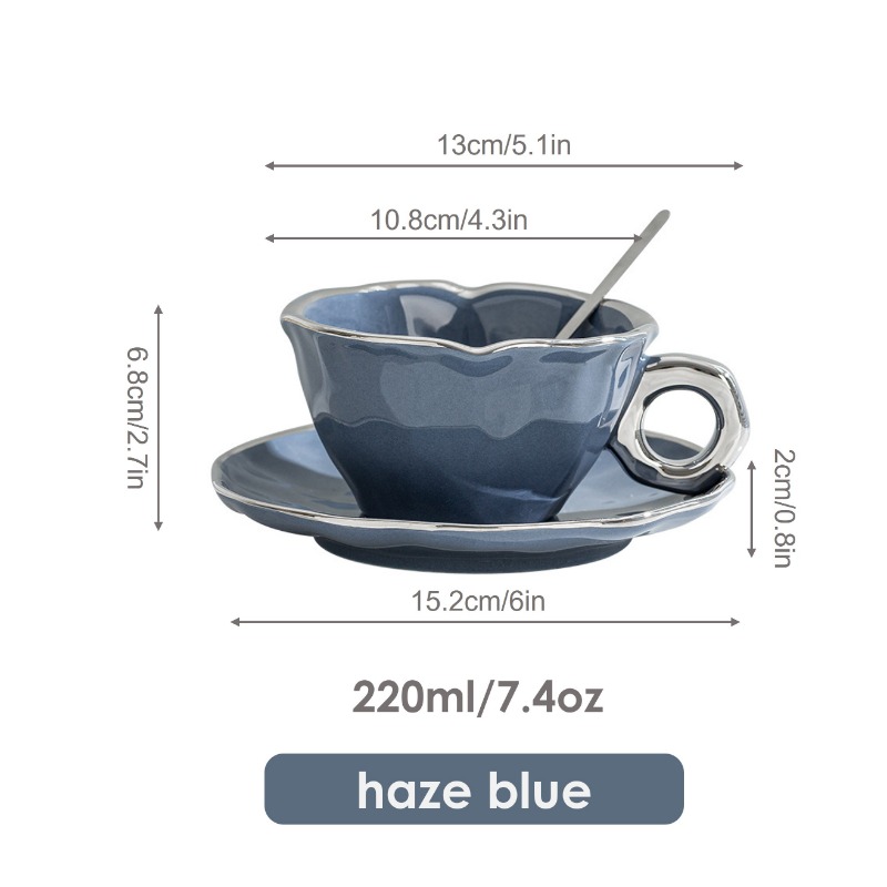7.4oz 220ml Latte Cup Coffee Cup With Saucer Tea Cup With 