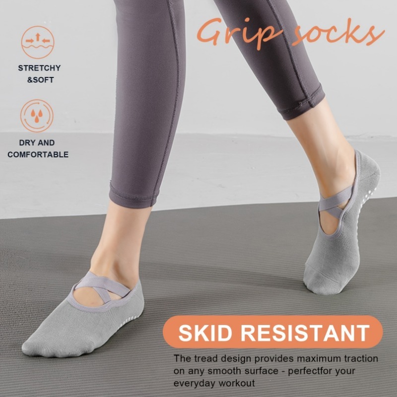 Yoga Socks Cross Strap Non slip Grips Sports Socks Fir - Temu Canada