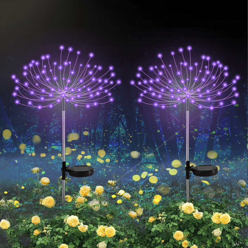 2pcs Luci Solari Giardino Luci Fuochi D'artificio Ip65 - Temu Italy