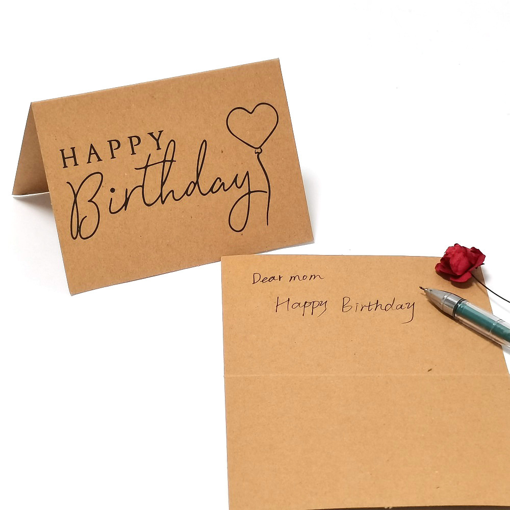 Carte kraft joyeux anniversaire - Ligne K