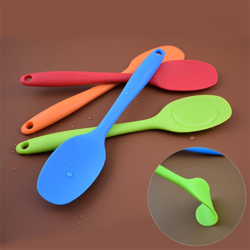 Silicone Spoon Small Spoon with Long Handle Heat Resistant Easy To Clean  Non-stick Rice Spoons