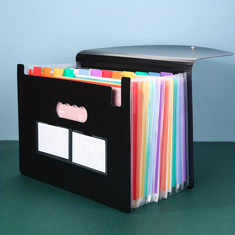  Tomorotec Carpeta organizadora de archivos de acordeón tamaño  carta, carpeta de archivos expansible, 13 bolsillos, organizador escolar  portátil A4, carpetas de acordeón multicolor expandible con 2 etiquetas  (color) : Productos de Oficina